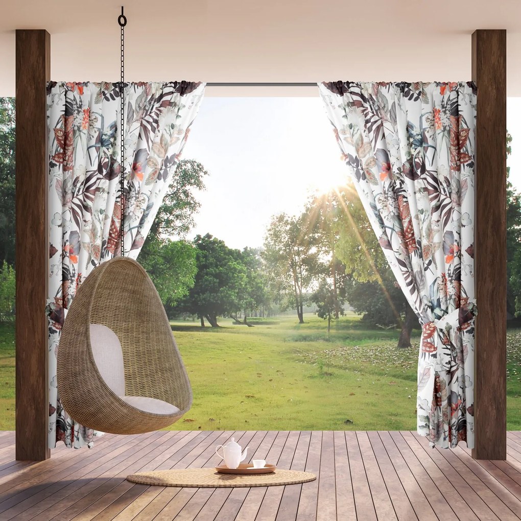 ZÁHRADNÝ VODEODOLNÝ ZÁVES NA PÁSKE GARDEN 155X200 CM KVETY