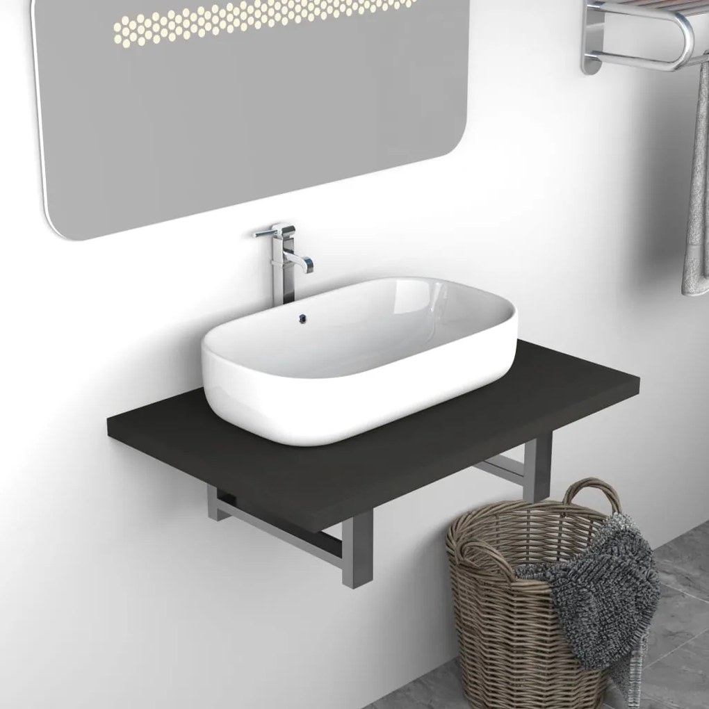 vidaXL Kúpeľňový nábytok, sivý 60x40x16,3 cm