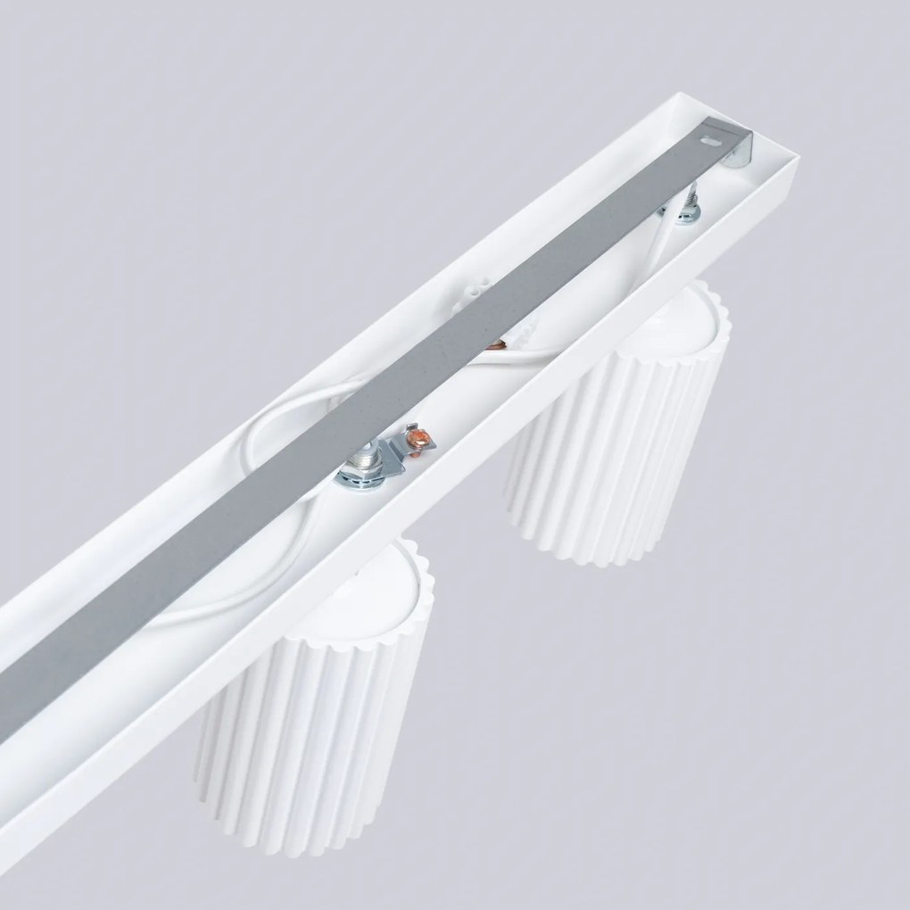 Bodové svietidlo Karbon, 6x biele kovové tienidlo, (možnosť polohovania)