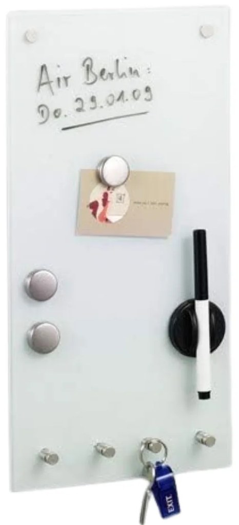 Zeller Present Magnetická sklenená tabuľa, nástenka s príslušenstvom, biela