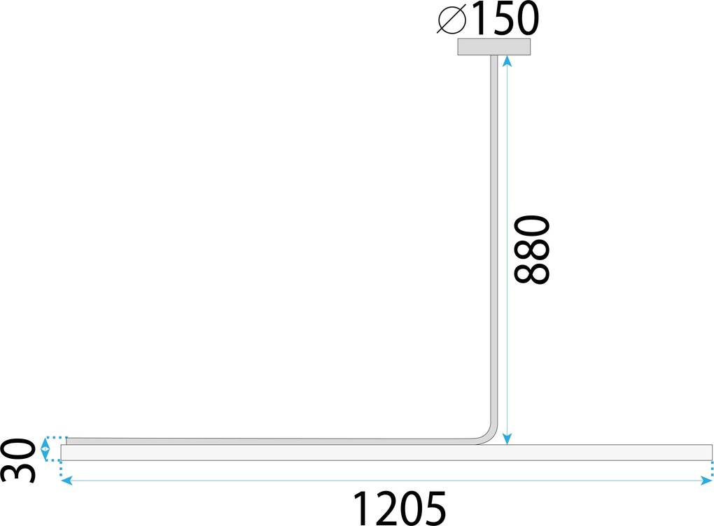 Toolight Toolight, LED stropné svietidlo 120cm, 14W, APP1659-CP, čierna, OSW-06990