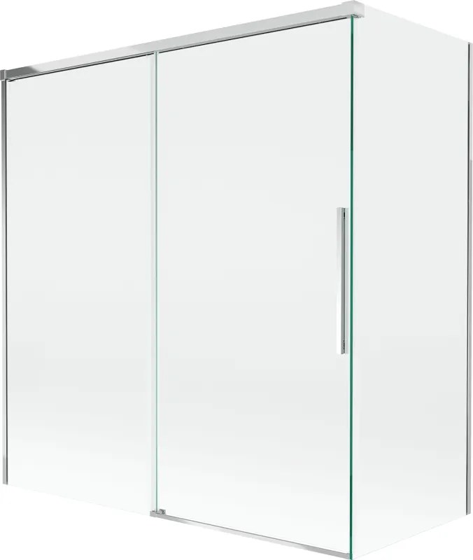 Mexen Rox, 2-krídlová posuvná vaňová zástena 150 + 70 x 150 cm, 8mm číre sklo, chrómový profil, 8C9-150-070-01-00