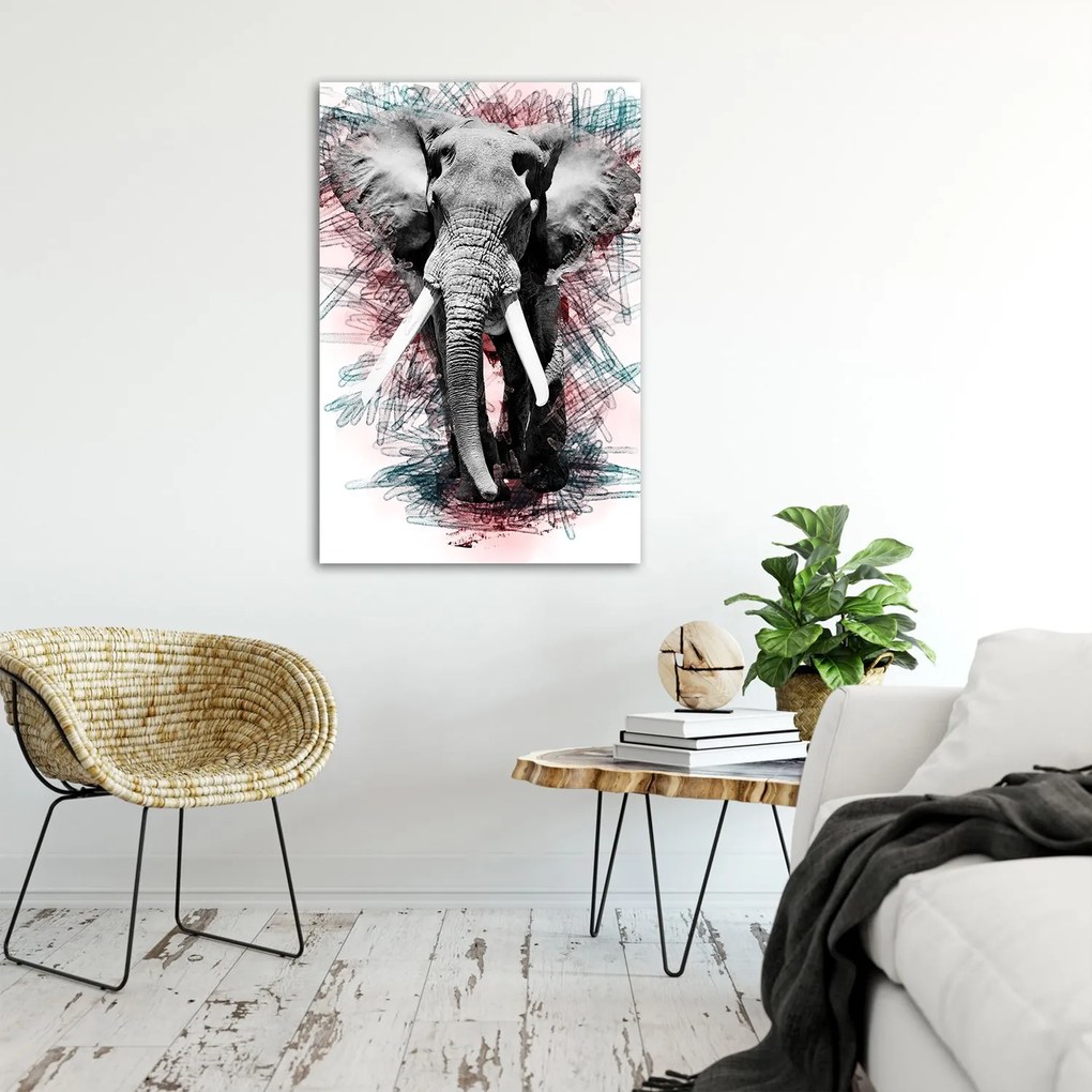 Gario Plagát Slon na abstraktnom pozadí Farba rámu: Bez rámu, Rozmery: 40 x 60 cm