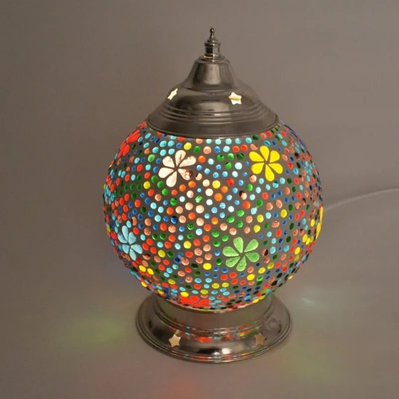 Mosaic lampa orientálna stolná Globe KVETY Ø15