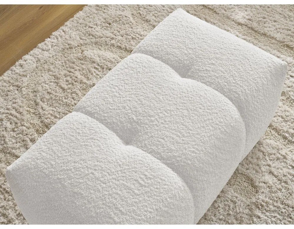 Biela podnožka z textílie buklé Roxelane – Bobochic Paris