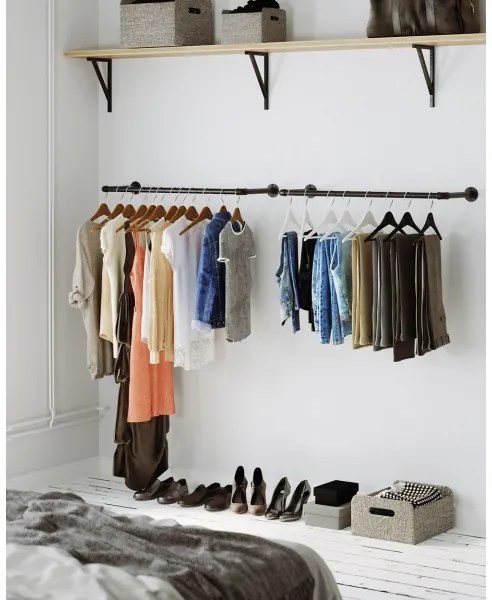 Nástenný vešiak na ramienka LINEA čierny