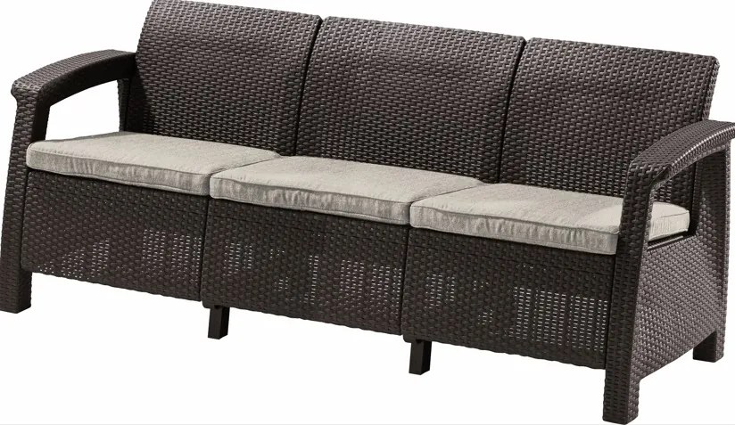 Záhradná pohovka GREEK LOVE SEAT MAX | hnedá