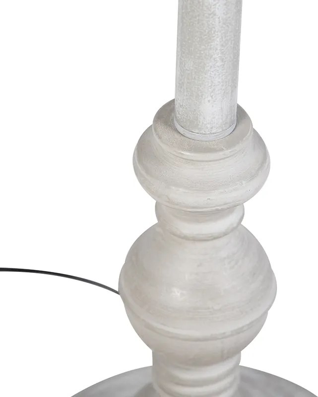 Retro stojaca lampa sivá so zeleným tienidlom Granny - Classico