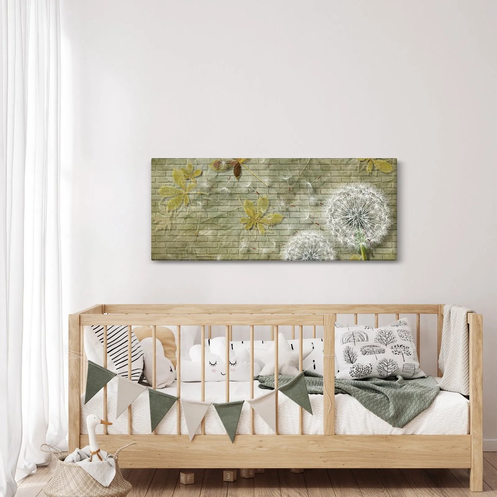Obraz - Púpavy unášané vetrom (120x50 cm)