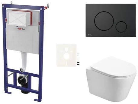 Cenovo zvýhodnený závesný WC set SAT do ľahkých stien / predstenová montáž + WC SAT Infinitio SIKOSSIN68K, 1 ks