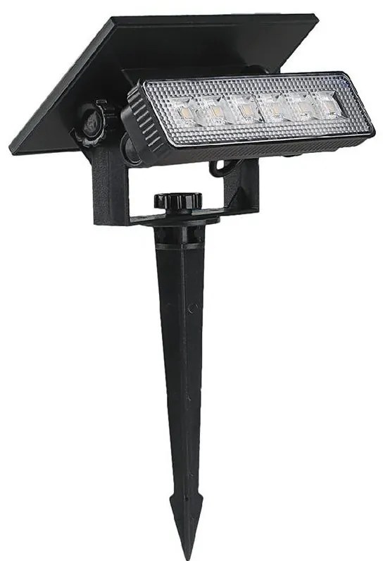 V-Tac LED Solárne svietidlo LED/0,9W/3,7V 3000K IP65 1200 mAh čierna VT2210