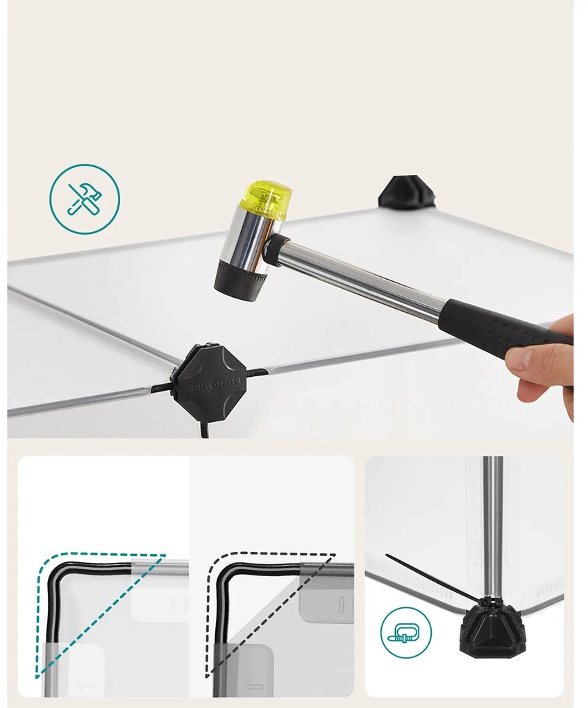 Ohrádka pre malé zvieratá z priehľadného plastu BEN, 125x63x42cm, transparentná SongmicsHome