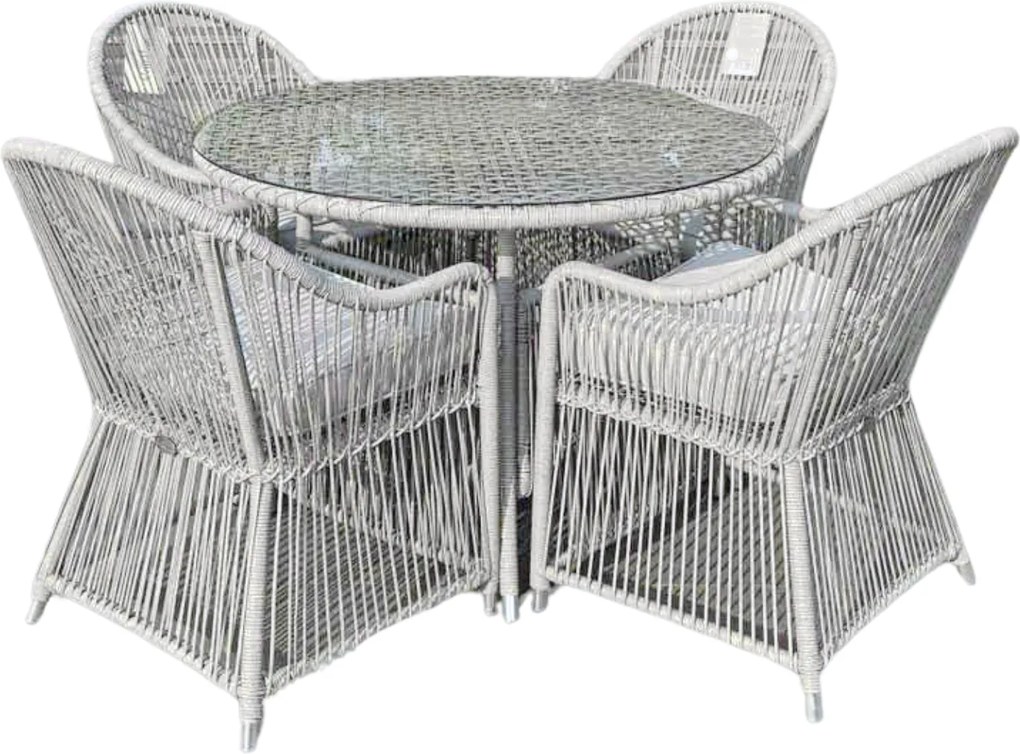 CH 5-dielna ratanová záhradná súprava - šedá