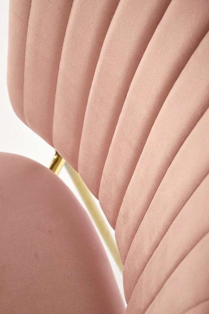 JEDÁLENSKÁ STOLIČKA SENNA RUŽOVÁ + ZLATÉ NOHY