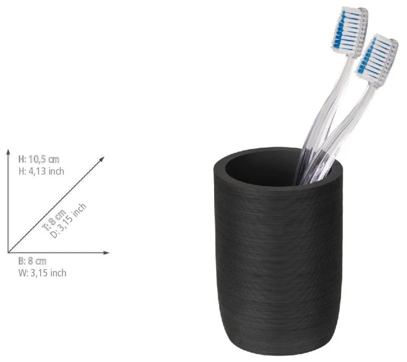 Čierny téglik na zubné kefky z polyresínu Altavalle – Wenko