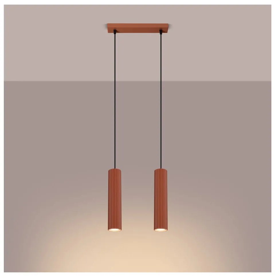 Závesné svietidlo v tehlovej farbe Gleam – Sollux