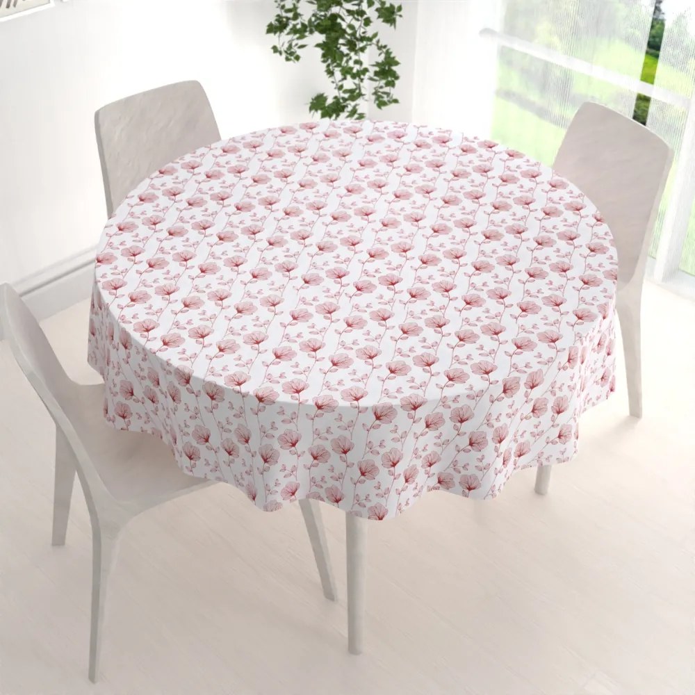 Biante Bavlnený okrúhly obrus Sandra SA-253 Červené poľné kvety Ø 110 cm