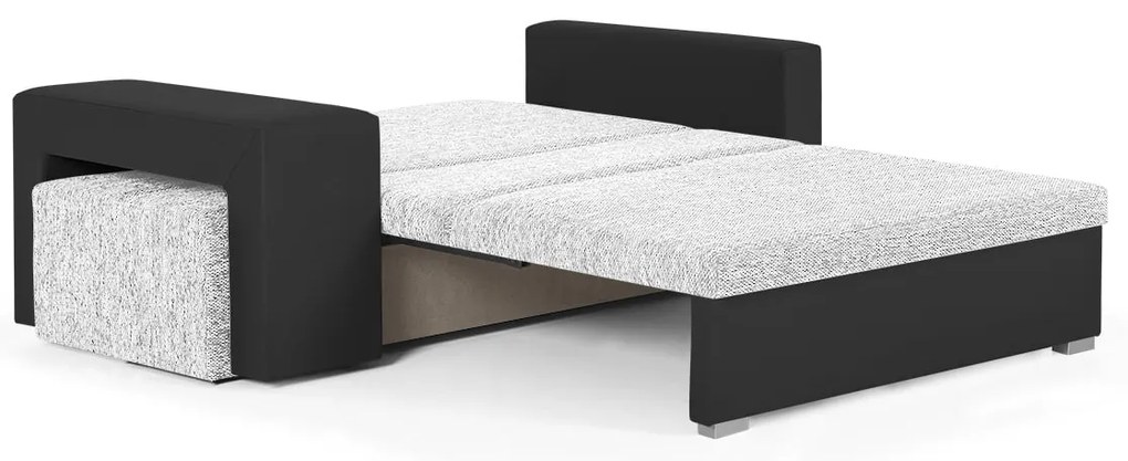 Rozkladacia pohovka MILAN 2 + 2 taburety Strieborná/biela