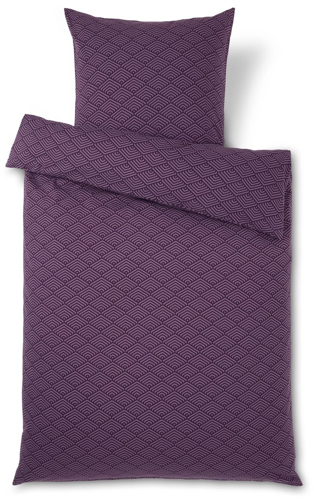 Flanelová posteľná bielizeň, štandardná veľkosť, fialová