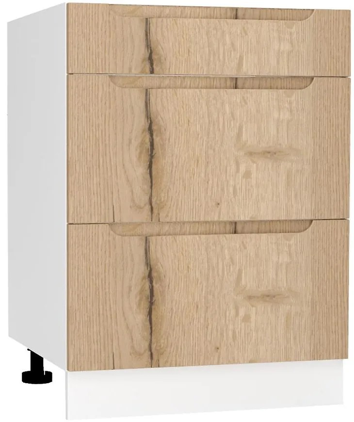 Kuchynská skrinka Zoya D60s/3 Dub Halifax/Biely