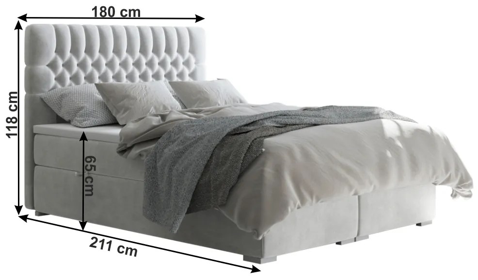 Manželská posteľ Boxspring 180 cm Formio (s matracmi). Vlastná spoľahlivá doprava až k Vám domov. 1017269