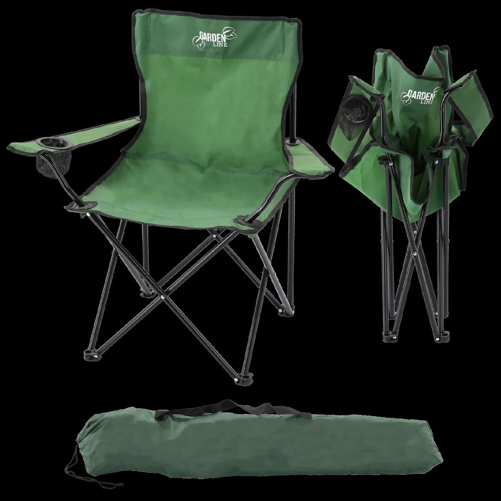 Garden Line SKLADACIA TURISTICKÁ/RYBÁRSKA STOLIČKA, ZELENÁ, 50x50x80 cm *7167