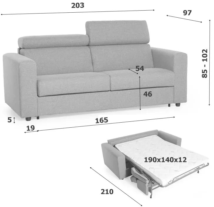Rozkladacia pohovka na každodenné spanie TAVOLA, tm. modrá (penelope 27)