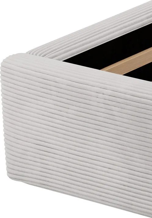 Posteĺ Inez 180x200 cm, svetlo šedá štrukturovaná látka