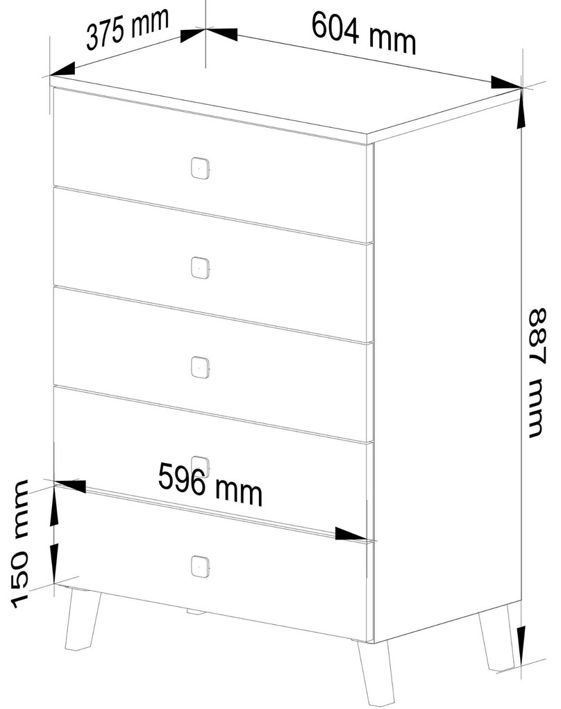 Komoda MOBI K-05 kašmír/zlatá