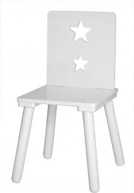 lovel.sk Detská dizajnová drevená stolička biela s hviezdami