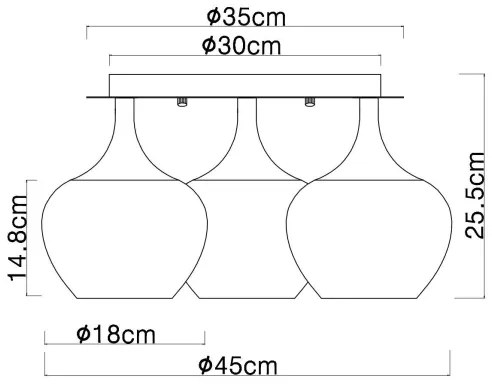 Globo 15548-3DG - Prisadený luster MAXY 3xE27/40W/230V medená