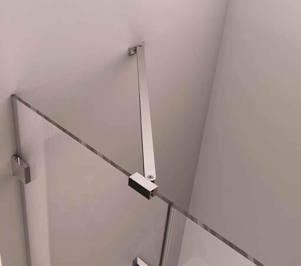 Polysan, FORTIS EDGE sprchové dvere bez profilu 1000mm, číre sklo, ľavé, FL1210L