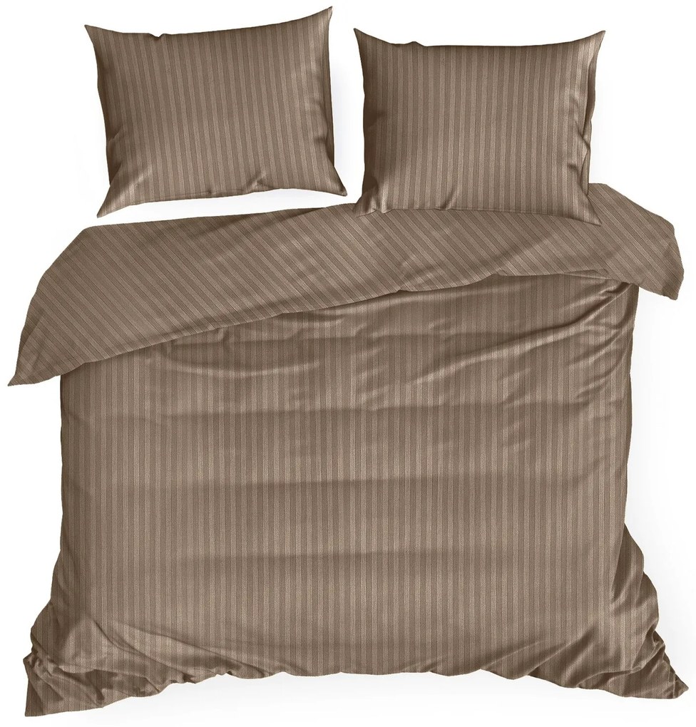 SATÉNOVÉ OBLIEČKY VERA 160X200 CM, 2 KS 70X80 CM HNEDÉ