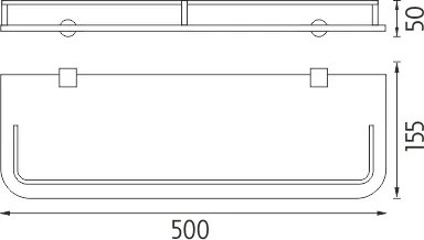 Nimco Polica s ohrádkou, 50 cm BORMO - BR 11091AX-50-26