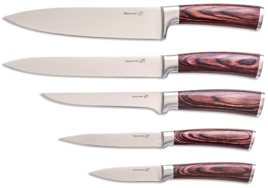 Súprava nožov G21 Gourmet Nature 5 ks + bambusový blok