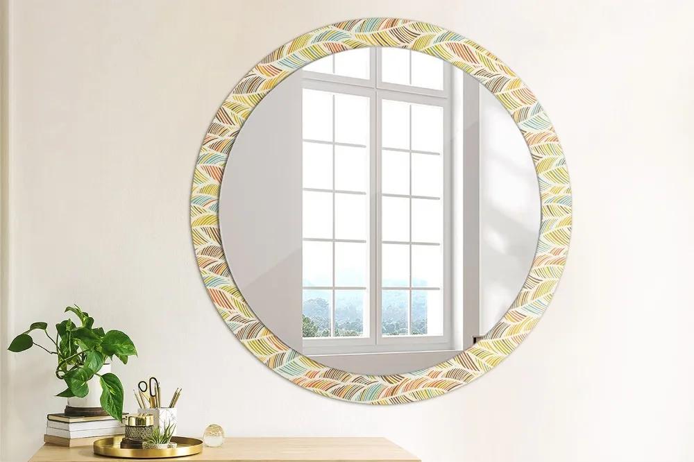 Okrúhle dekoračné zrkadlo s motívom Abstraktný fi 90 cm