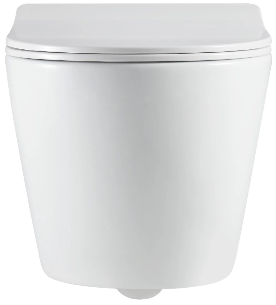 Erga Lily, závesná WC misa Rimless Tornado Flush 490x370x360 mm + toaletné sedadlo s pomalým zatváraním, biela, ERG-LILY-CE-93-001