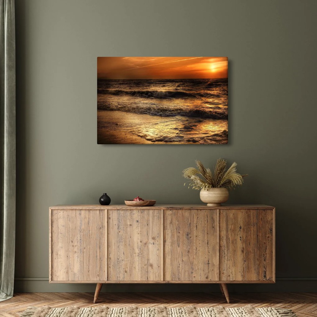 Obraz - Vlny pri pobreží (90x60 cm)