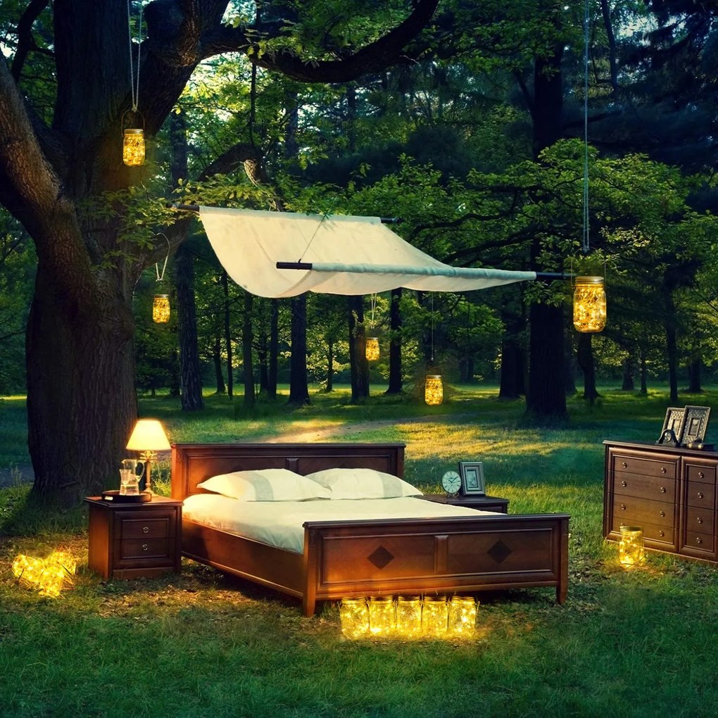 Bezdoteku LEDSolar solárne závesná vianočné poháre s reťazou teplá biela 1 ks, IPRO, 1W, teplá biela