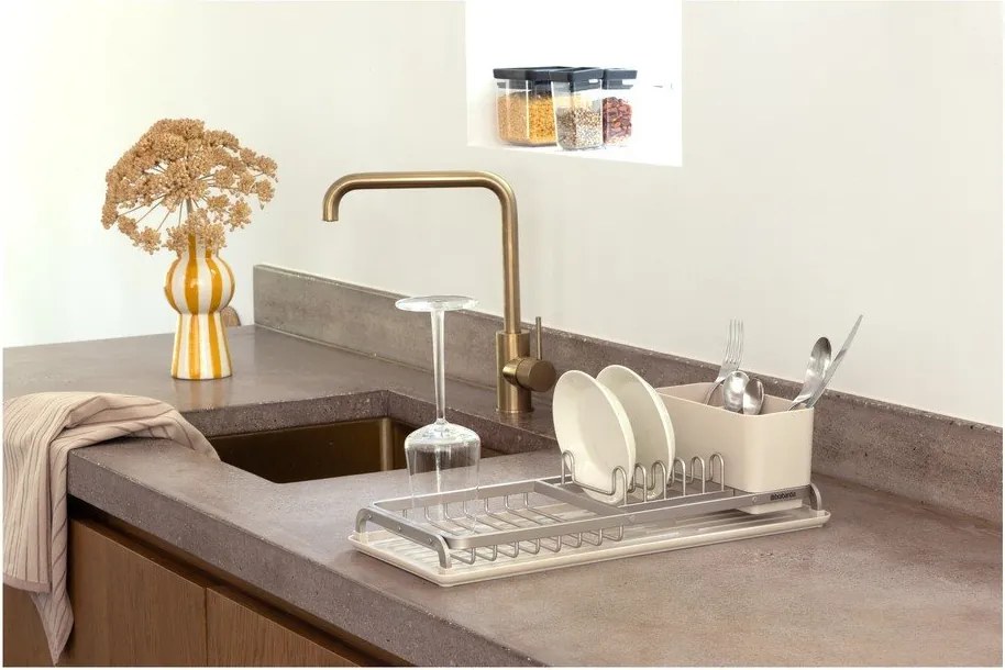 Béžový kovový odkvapkávač 46x20 cm – Brabantia