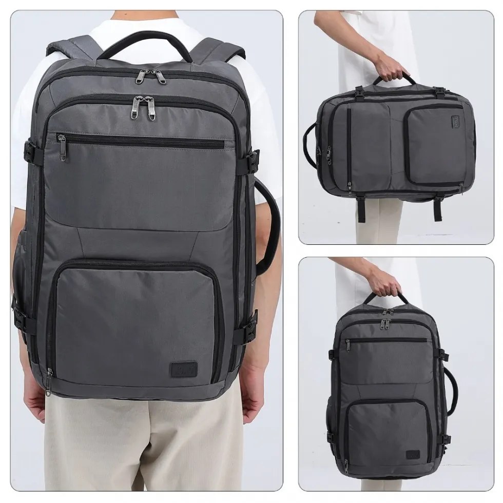 Konofactory Sivý objemný cestovný batoh do lietadla "Explorer" - XL (100l)