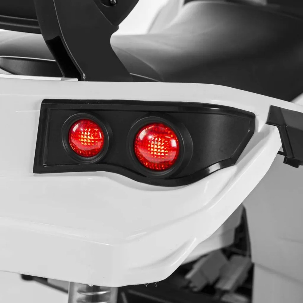 Ramiz Detská štvorkolka na batérie biela + EVA kolesá + MP3 rádio + LED dióda + pomalý štart