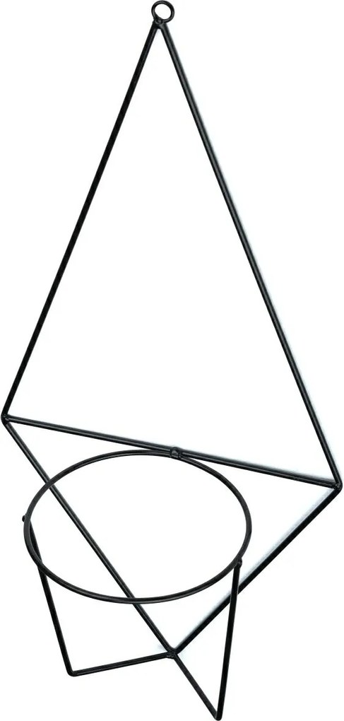 NÁSTENNÝ DRŽIAK NA KVETINÁČ SIMPLY 63X29X17 CM ČIERNA