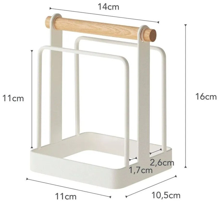 Biely stojan na doštičky na krájanie Yamazaki Tosca