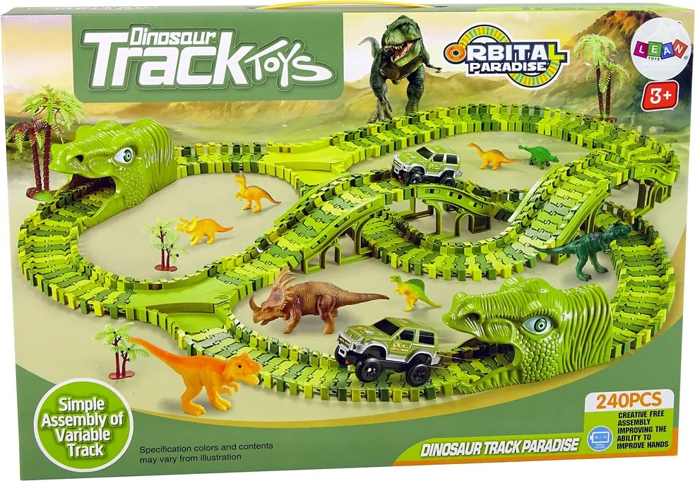 LEAN Toys Obrovské figúrky autíčok na dinosaurích dráhach
