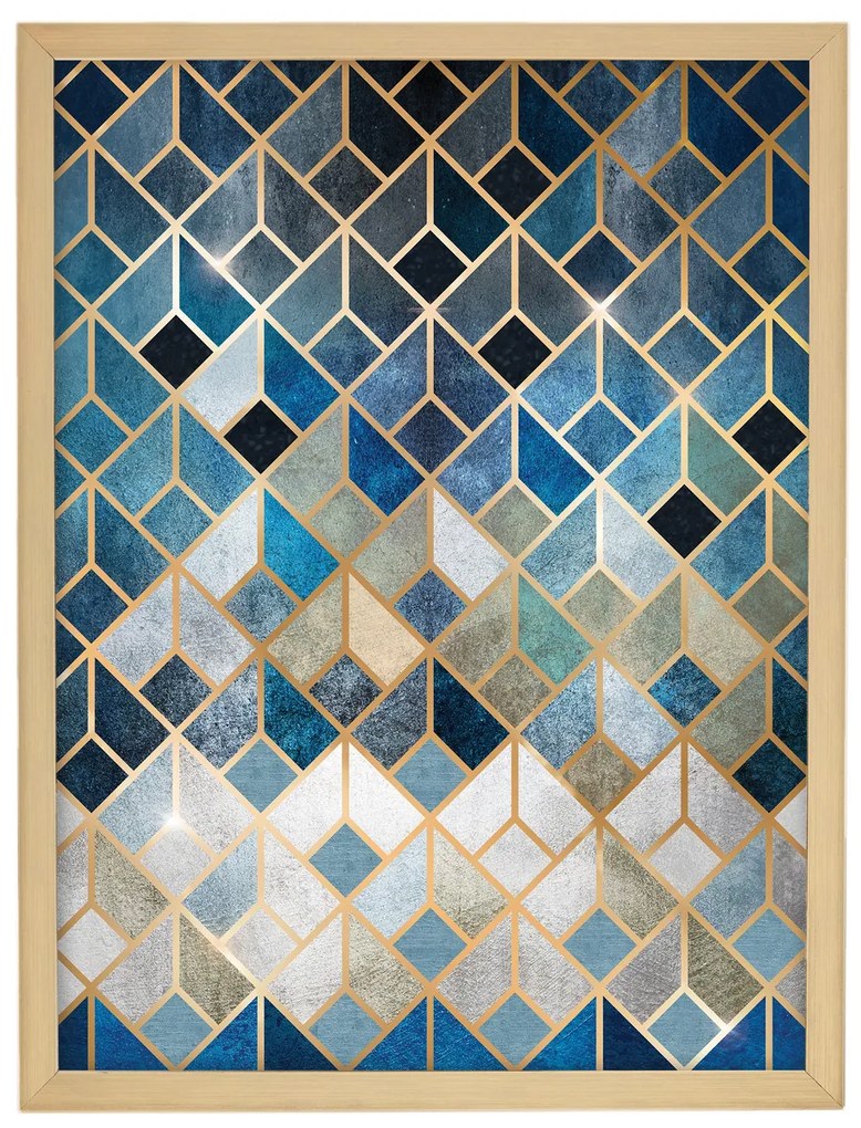 Obraz Geometric 30x40cm gold&navy