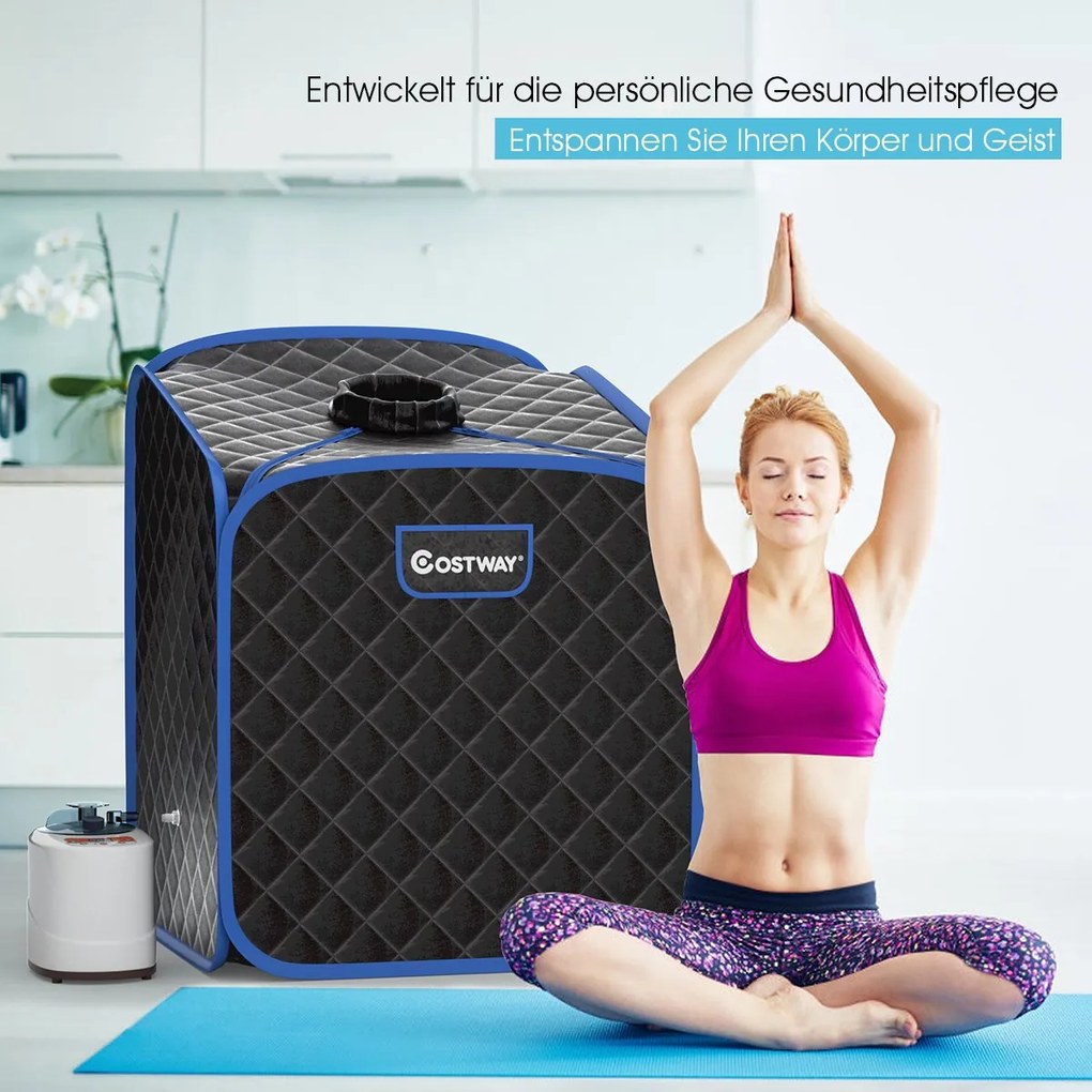 Prenosná parná sauna Spa s masážnym valcom na nohy a absorpčnou podložkou 9 nastaviteľných úrovní teploty Vnútorná kúpeľná kabína čierna Barva: Káva