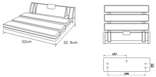 Aqualine - Sklopné sedadlo do sprchy 32x32,8 cm biele