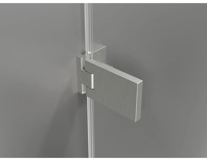 Mexen, Mexen Lunar-F pravé sklápacie sprchové dvere 95 cm, transparentné, brúsený nikel - 836-095-000-97-00-P