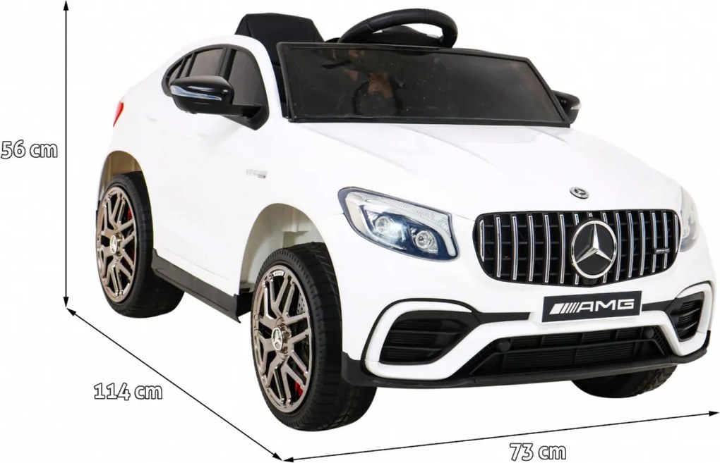Ramiz Mercedes Benz GLC63S pre deti, Biele SUV + Pilot + pohon 4x4